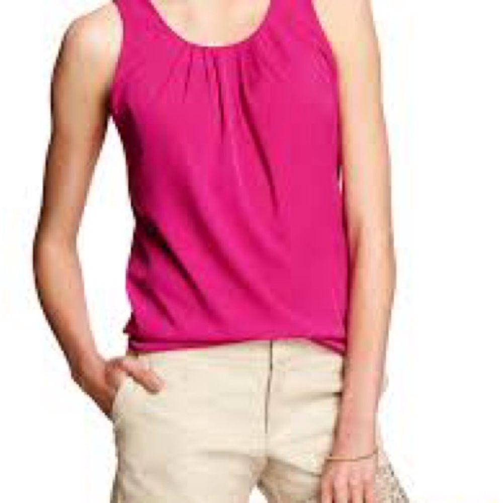 Boden Pink Ruched Tank Top with Back Tie Detail